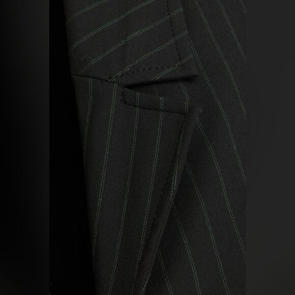 NWT GANNI + NET SUSTAIN pinstriped recycled-twill mini dress - Picture 9 of 16